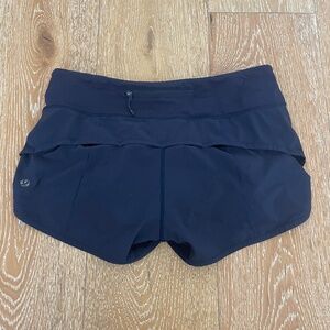 Navy blue lululemon speed up shorts